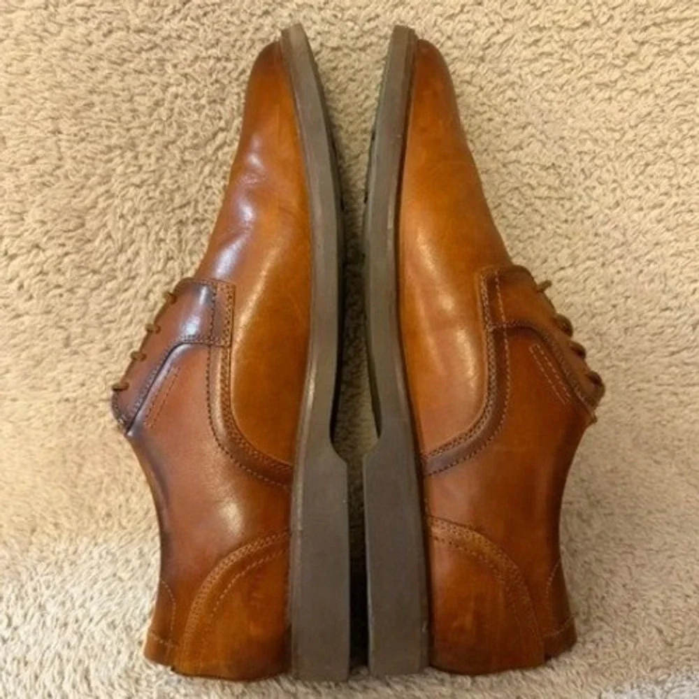 Clarks Whiddon Cap Mens Tan Leather Derby Dress Shoes Size 13 M Plain Toe 15103